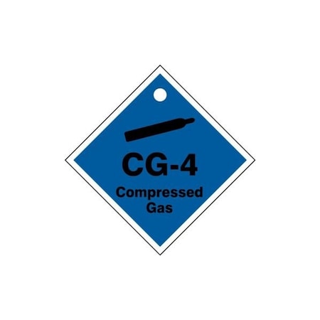 Accuform Energy Source ID Tag, CG-4 COMPRESSED GAS, 2.5in x 2.5in, Plastic, 5PK TDJ604VPM